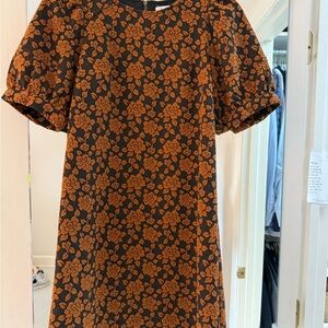 THML Black and Orange Floral Dress